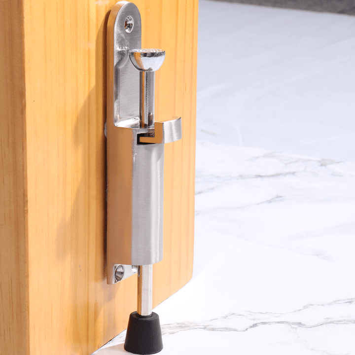 Solid Heavy Duty Zinc Alloy Extended Magnetic Door Stopper Hidden Foot Pedal Floor Mount Door Catch Free Punching Door Holder - MRSLM