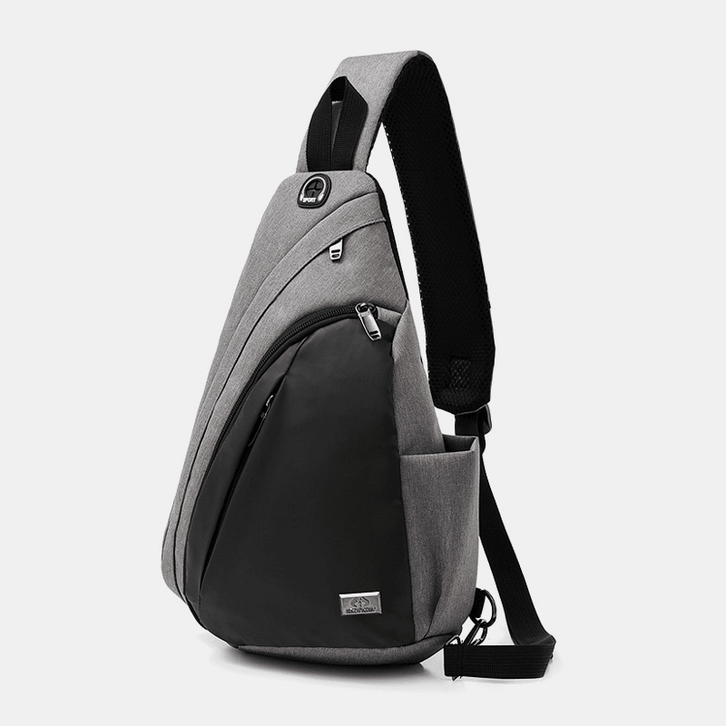 Unisex Nylon Light Weight Contrast Color Casual Outdoor Travel Multi-Carry Shoulder Bag Crossbody Bag Chest Bag - MRSLM