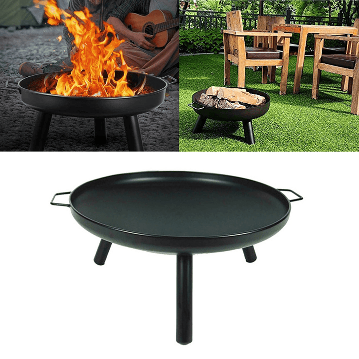 [EU Direct] Ipree® 24Inch Fire Pit Metal Outdoors Barbecue Heater Garden Patio Ice Pit Metal Brazier round Wood Burning Fireplace - MRSLM