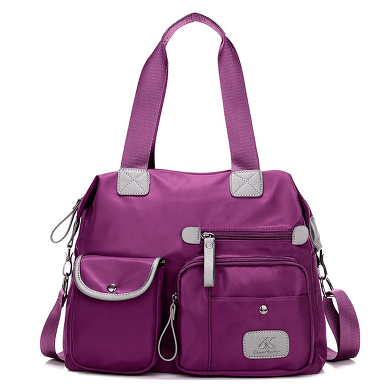 Women Nylon Light Weight Multi Pocket Big Capacity Handbags Crossbody Bags - MRSLM