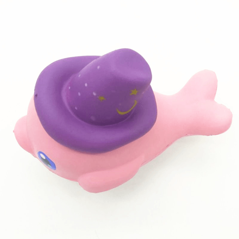 Squishy Slow Rising Kawaii Whale Soft Squeeze Cute Dolphin Cell Phone Strap Bread Cake Stretchy Toy - MRSLM