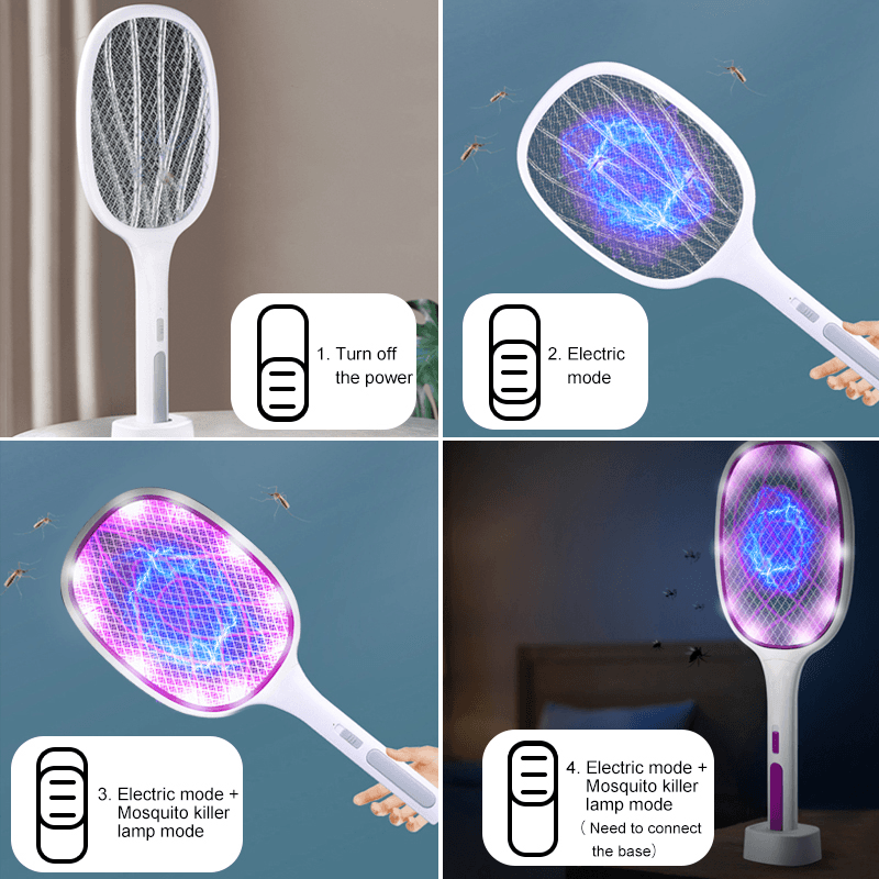 6 LED Handheld Electric Killing Fly Bug Trap LED Lamp UV Light USB Rechargeable - MRSLM