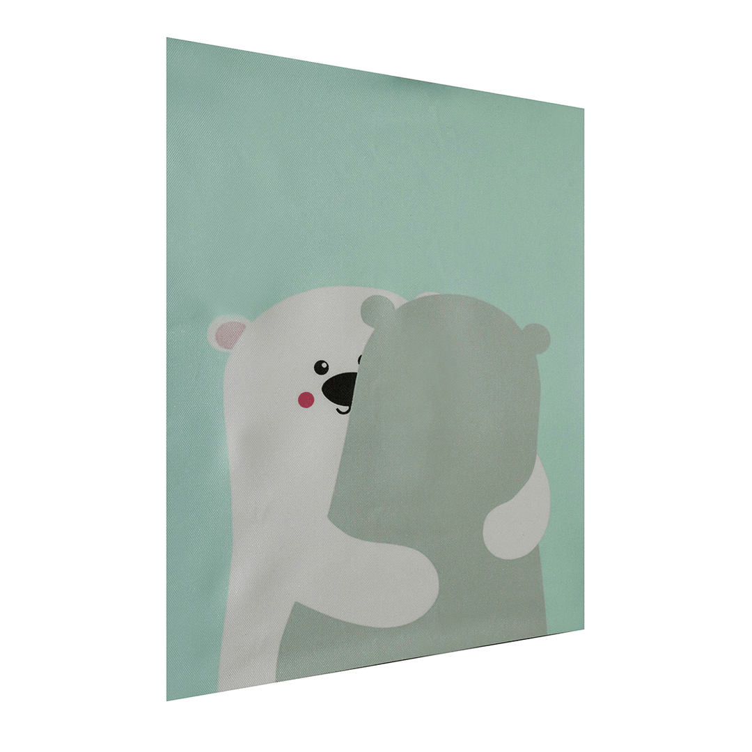 Modern Nordic Rabbit Polar Bear Bear Moon Animal Unframed Wall Art Canvas Painting Prints Poster Cartoon Wall Pictures for Livingroom Baby Kids Room Decor - MRSLM