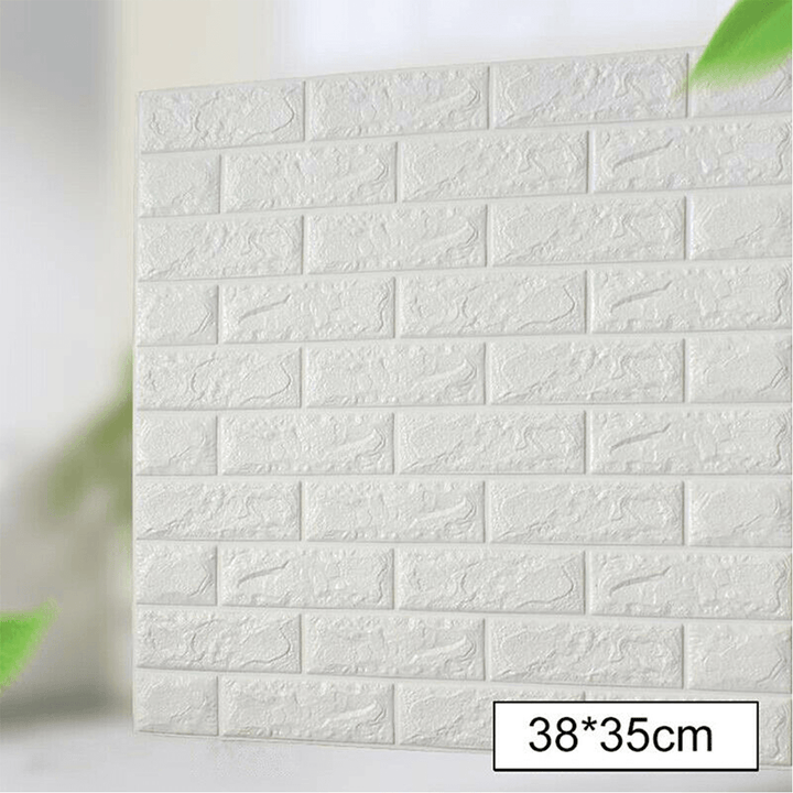 5Pcs 3D Soft Tile Brick Wall Sticker Self-Adhesive Waterproof Foam Panel 38*35Cm - MRSLM