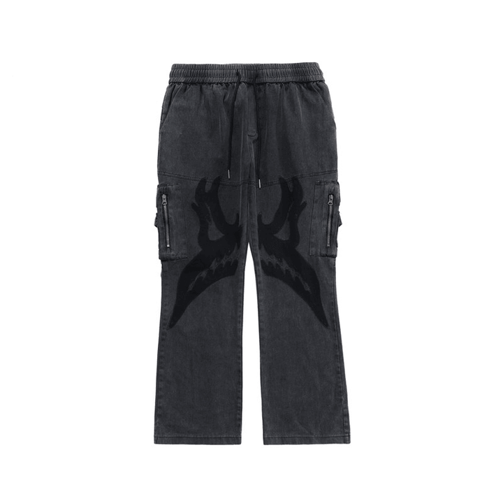 Multi-Pocket Zipper Patch Men'S Trousers Silhouette Casual Pants - MRSLM