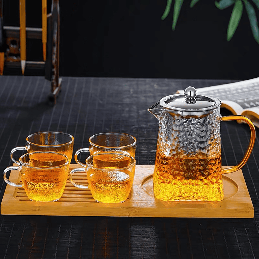 750Ml Clear Glass Teapot Stainless Infuser & Lid Steeping Tea Flower Tea Pot - MRSLM