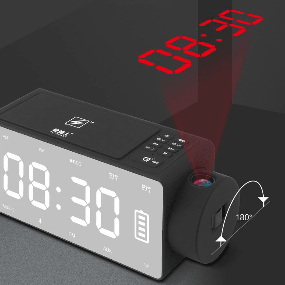 S91S Multifunctional Bluetooth Speaker Phone Wireless Charger DIY Alarm Clock Music Record FM Radio - MRSLM