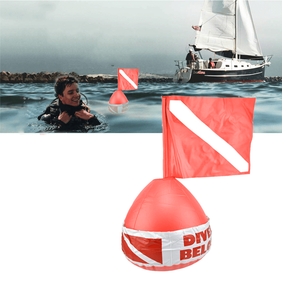 KEEP DIVING Inflatable Floating Waterproof Safety Scuba Diving Surface Marker Filled Sand Non Tumbler Swimming Diving Safety Gear Equipment - MRSLM