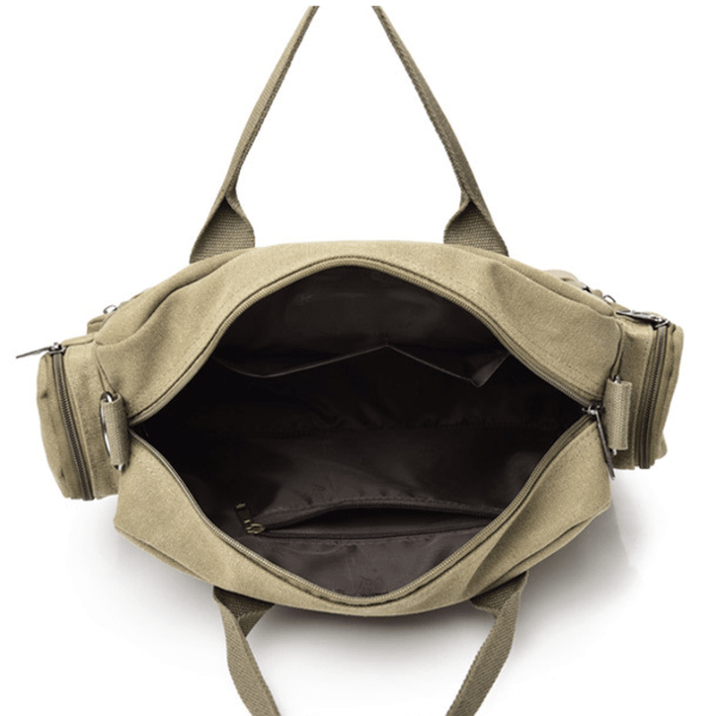 Men Quality Canvas Casual Business Large Capacity Functional Handbag Crossbody Bag - MRSLM