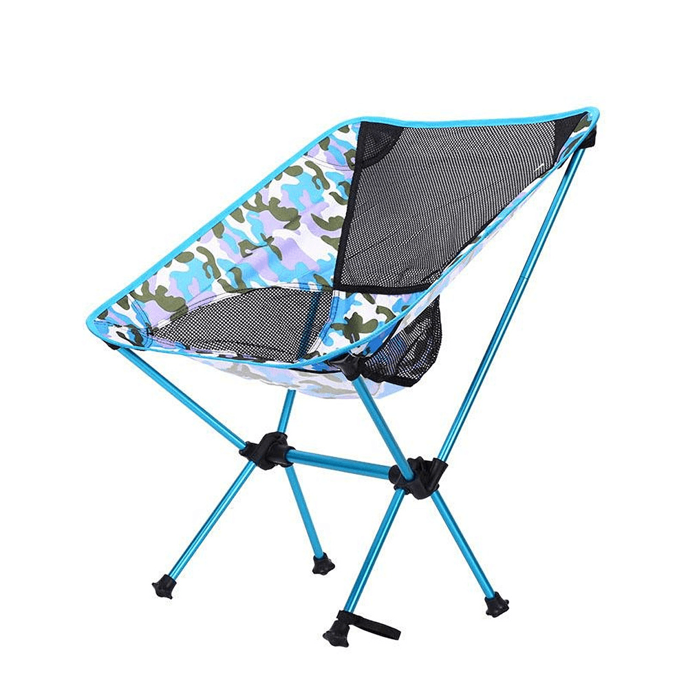Folding Chair Camouflage Oxford Fabric Chair Ultra-Light Portable Leisure Chair Moon Chair Outdoor Fishing Camping Barbecue Picnic Beach Load 150Kg - MRSLM