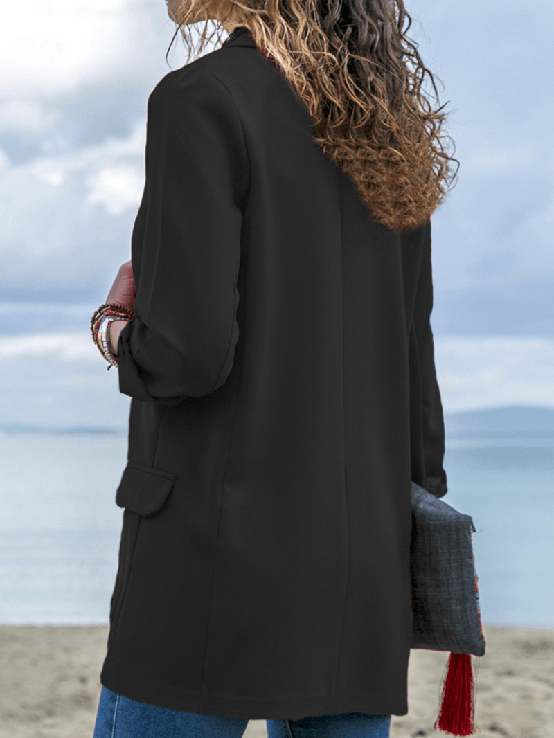 Women Autumn Long Sleeve Office Casual Fit Turn-Down Collar Blazers - MRSLM