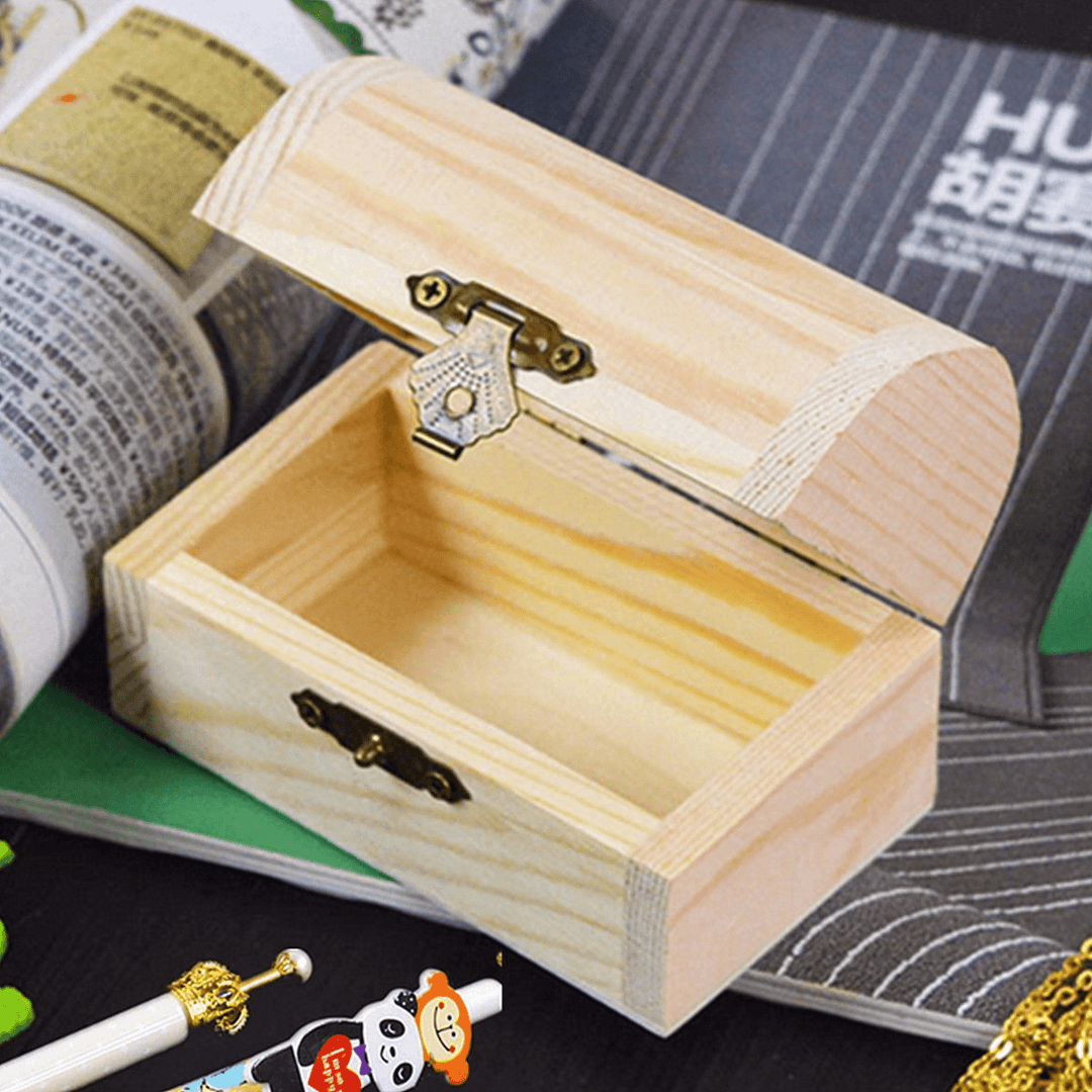 Retro Wooden Jewelry Storage Box Pearl Necklace Bracelet Desktop Organizer Case Holiday Gift - MRSLM