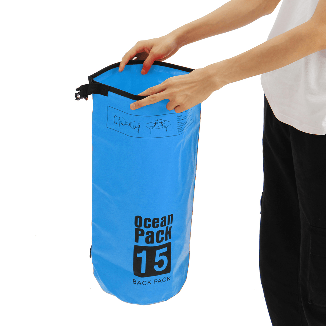 Ipree® 6 Sizes Dry Sack Bag 2/5/10/15/20/30L Waterproof Dry Bag Sack for Kayak Canoeing Outdoor Camping Pouch Pack Storage Bags Blue - MRSLM
