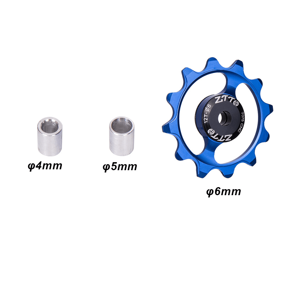 ZTTO 12T 4/5/6Mm Ceramic Bearing Aluminum Alloy Lightweight High Strength Rear Steering Wheel of Mountain Road Bicycle Derailleur Pulley - MRSLM