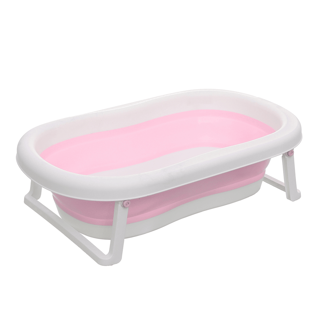 Baby Bath Tub Foldable Shower Newborn Bathtub Safe Kids Bath with Cushion - MRSLM