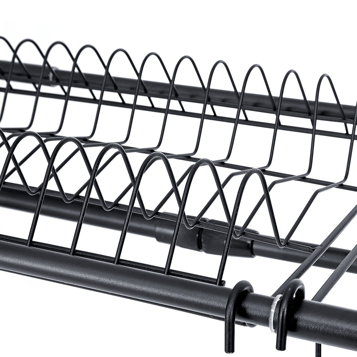 Stainless Steel Adjustable Dish Drying Rack Telescopic Filter Basket Kitchen Sink Organizer Drainage Rack - MRSLM