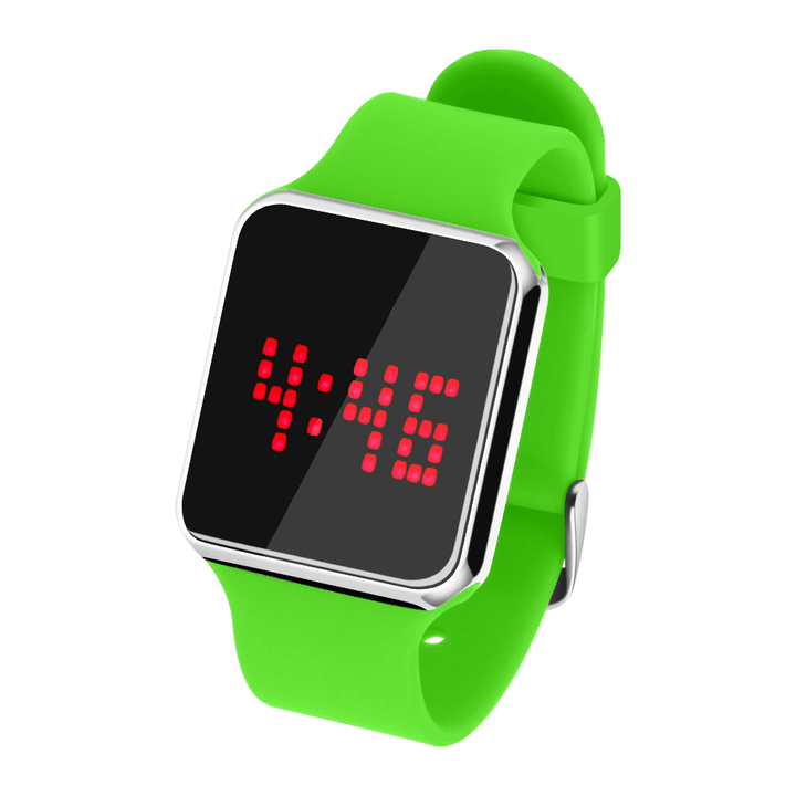 SENORS SN145 Dynamic LED Screen Alarm Calendar 12/24 Hour Luminous Waterproof Silicone Strap Digital Watch - MRSLM