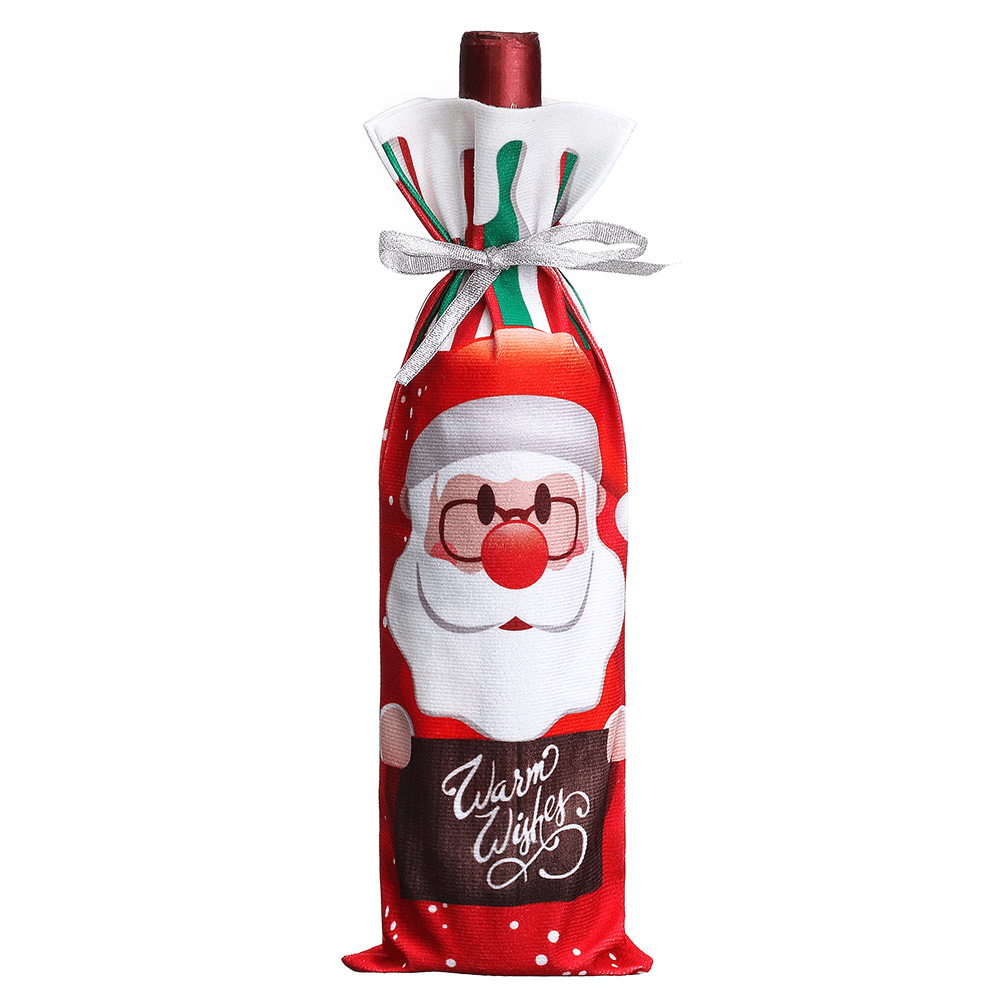 Santa Christmas Candy Bags Wine Stocking Bottle Carrier Gift Christmas Packing Bag Decoration - MRSLM