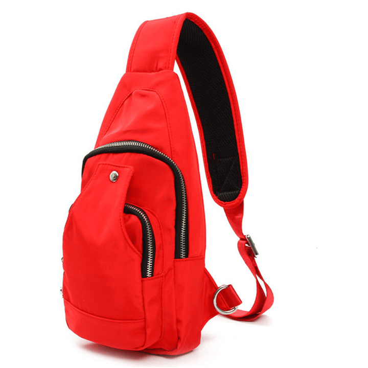 Women Men Nylon Chest Bags Sports Waterproof Crossbody Bags Casual Outdoor Bags - MRSLM