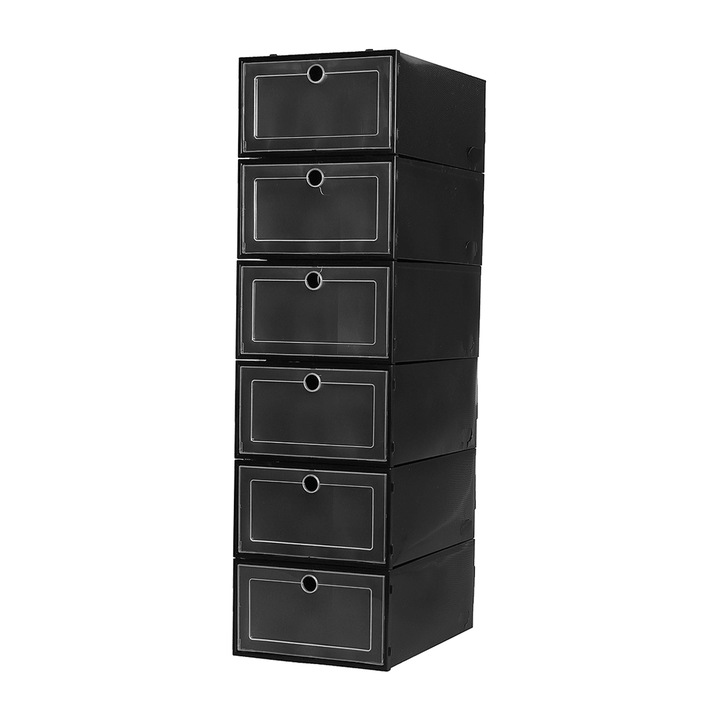 6PCS/SET Shoe Storage Box Dust-Proof Dirt-Proof Foldable Odor-Free Drawer Container Washable Stackable Shoe Box - MRSLM