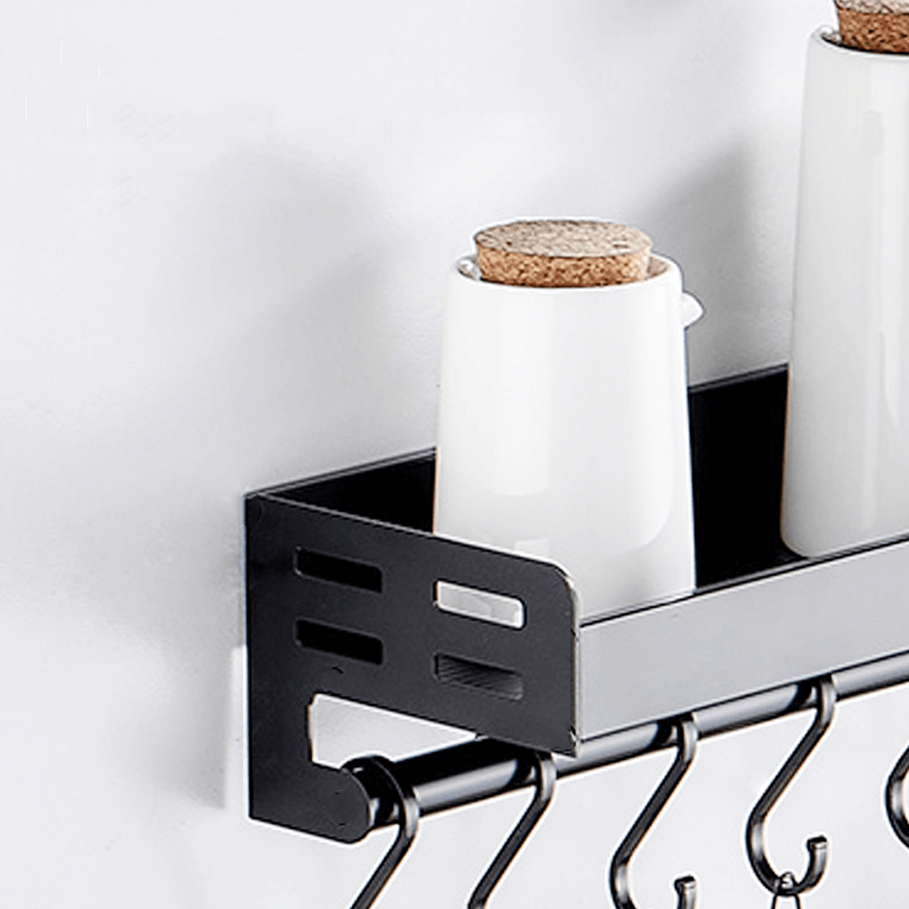 Aluminum Black Rack Storage Multifunctional Shelf Rack Organizer Arrangement for Home Kitchen Counter - MRSLM