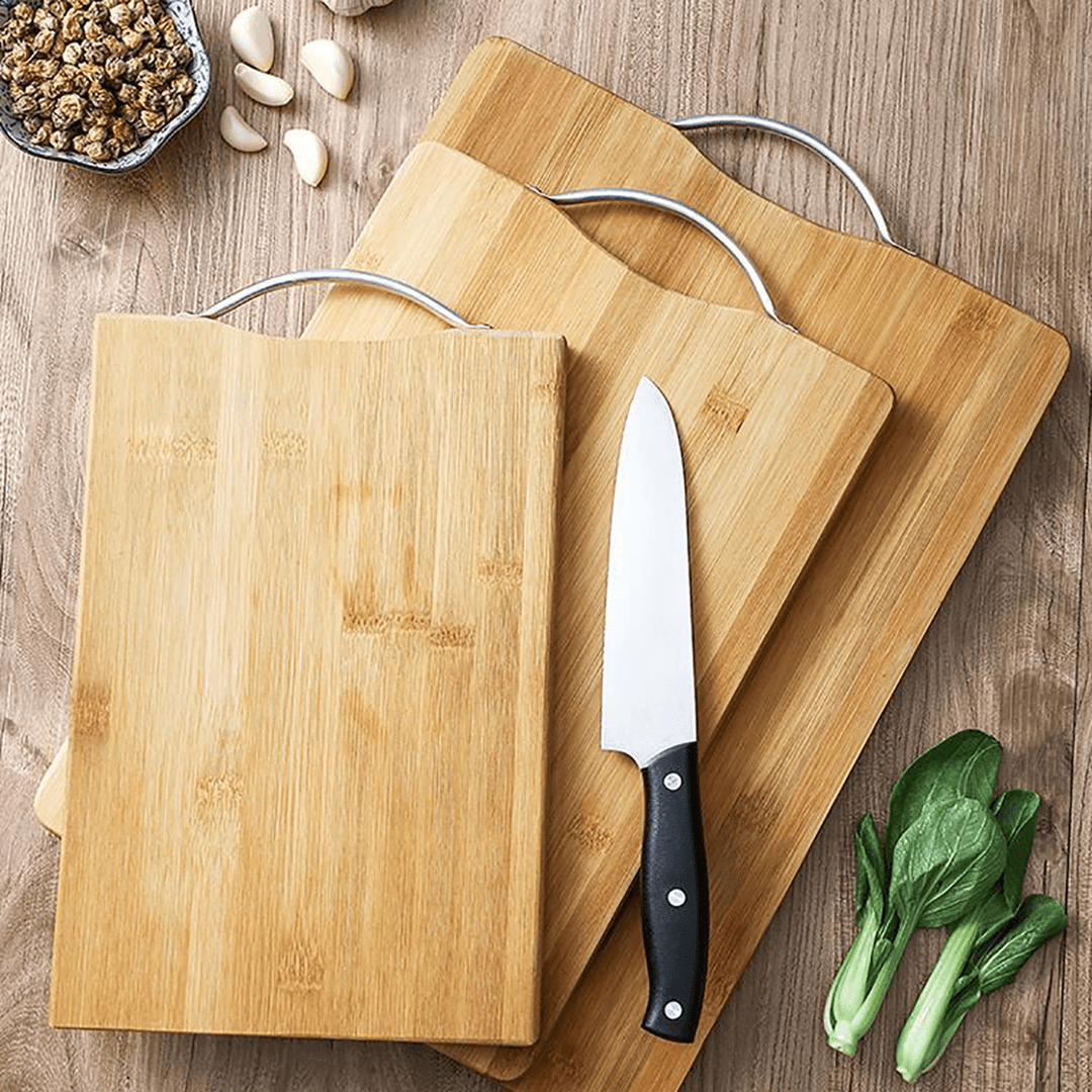Wooden Chopping Board Bamboo Square Hangable Carbonised Cutting Board Thickened Kitchen Cutting Board - MRSLM