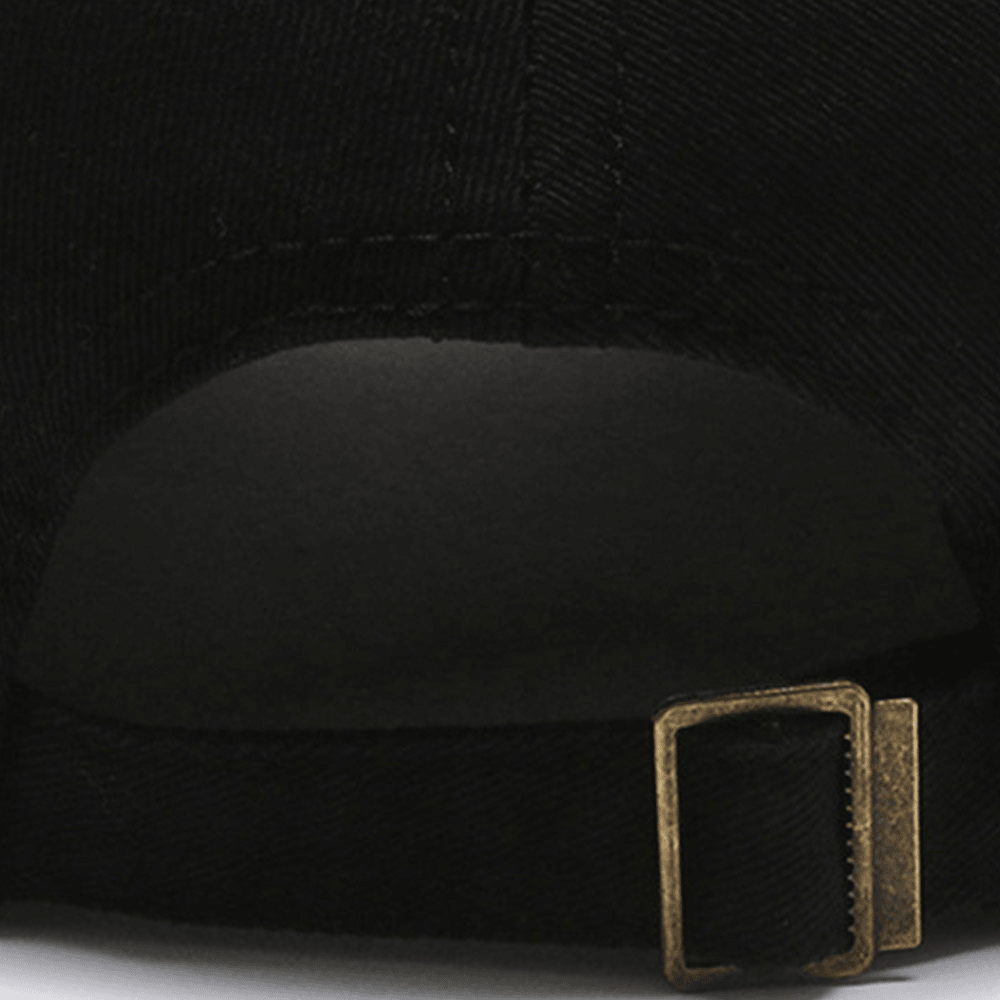 Unisex Letter Embroidered Plain Baseball Cap Cotton Broken Hole Adjustable Sunshade Hat - MRSLM