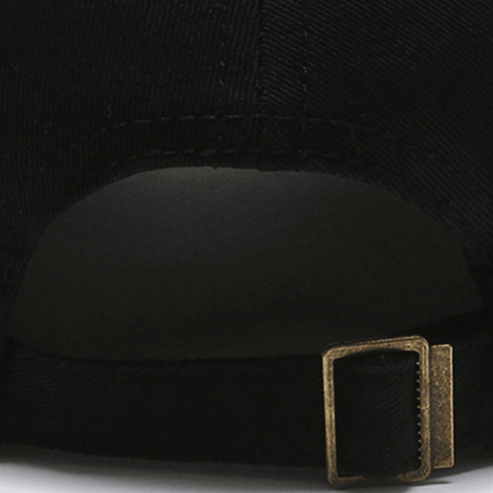 Unisex Letter Embroidered Plain Baseball Cap Cotton Broken Hole Adjustable Sunshade Hat - MRSLM
