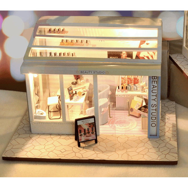 TIANYU DIY Doll House TD36 Manicure Store Creative Modern Shop Handmade Doll House with Furniture - MRSLM