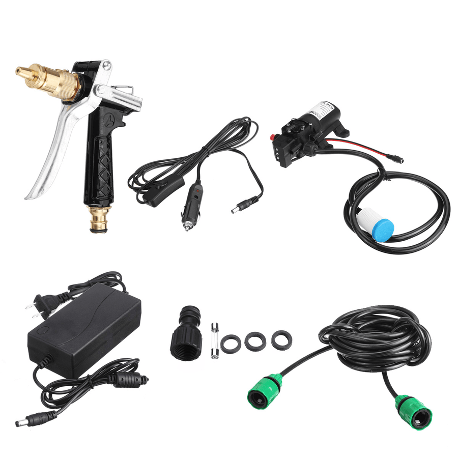 80W 12V High Pressure Car Electric Washer Squirt Sprayer Wash Self-Priming Pump Water Cleaner for Auto Washing Tools - MRSLM