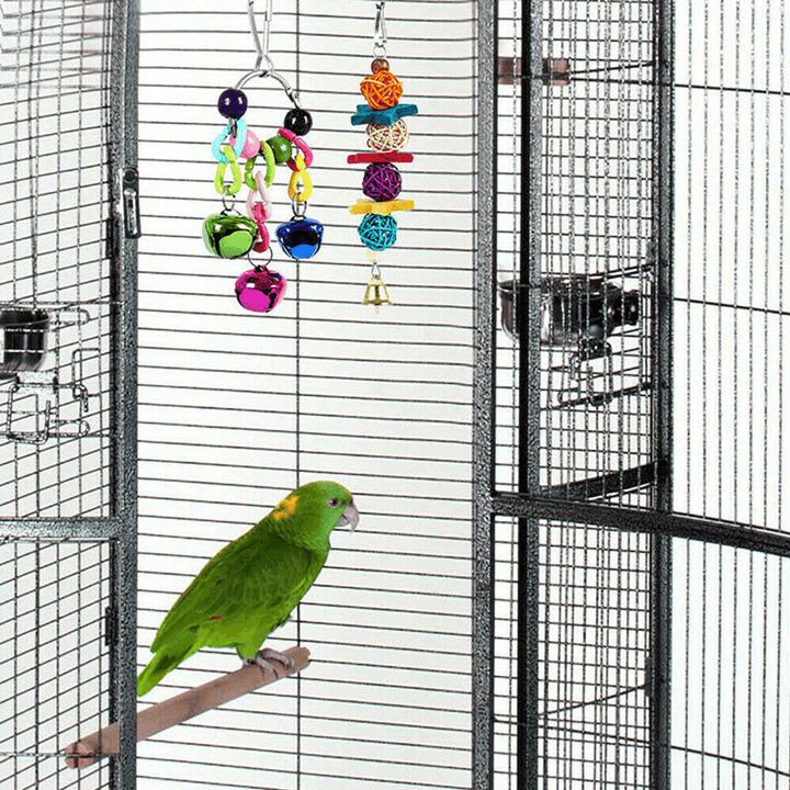 10 PCS Parrot Hanging Swing Bird Toy Harness Cage Ladder Parakeet Cockatiel Budgie Pet Supplies - MRSLM