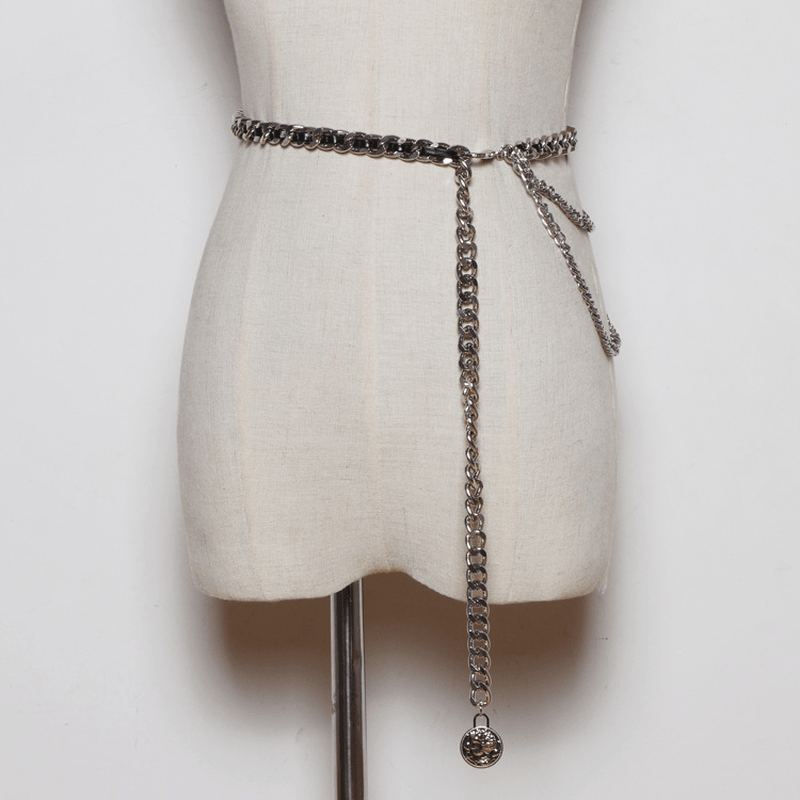 Korean Version of All-Match Waist Rope Metal Braided Waist Chain Female Thin Belt Decoration - MRSLM