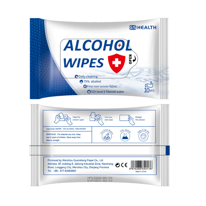 100 Pcs Disinfection Wipes Pads Cleaning Sterilization 75% Alcohol Wipes Cleaning Wet Wipes Camping Travel - MRSLM