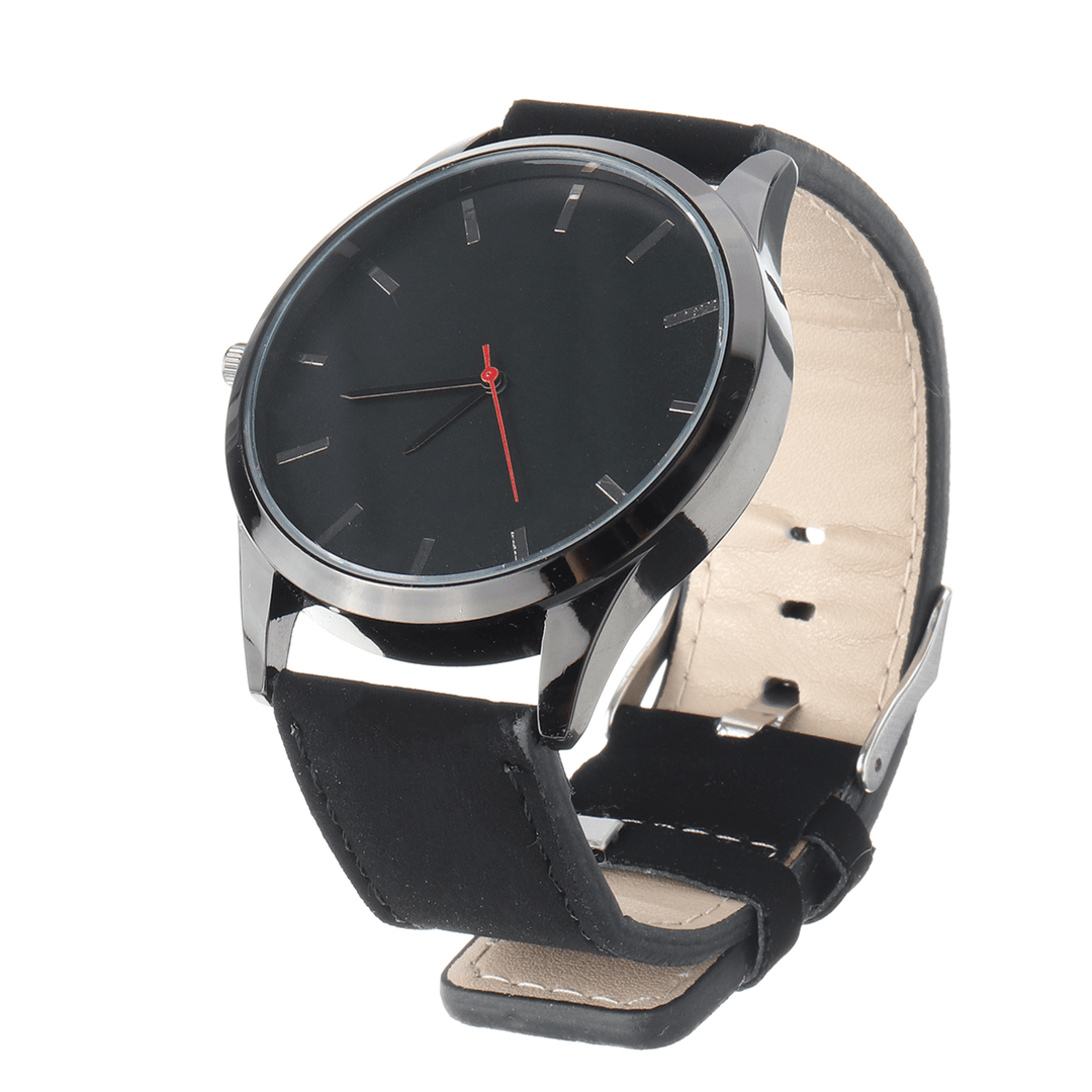 Casual Sport Big Dial Analog Matte PU Leather Unisex Wrist Watches Quartz Watch - MRSLM