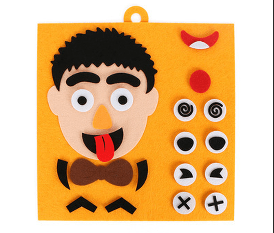 Kindergarten Corner Material Toys Children Puzzles Non-Woven Handmade Material Package Facial Expression Stickers Play Teaching Aids - MRSLM
