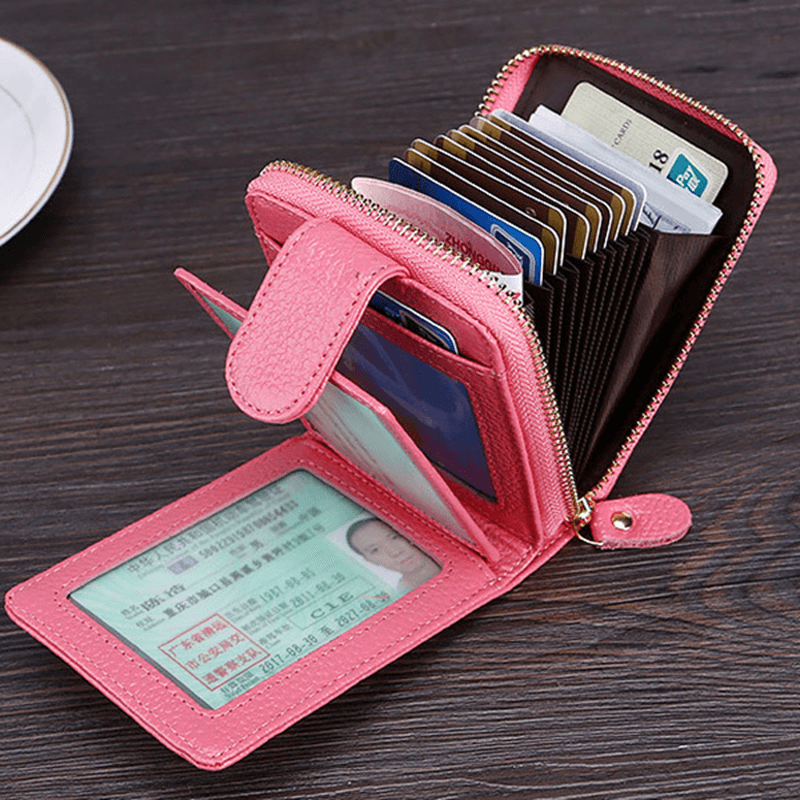 RFID Genuine Leather Wallet with 10 Card Slots - MRSLM