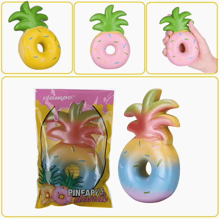 Vlampo Squishy Jumbo Pineapple Donut Licensed Slow Rising Original Packaging Fruit Collection Gift Decor Toy - MRSLM