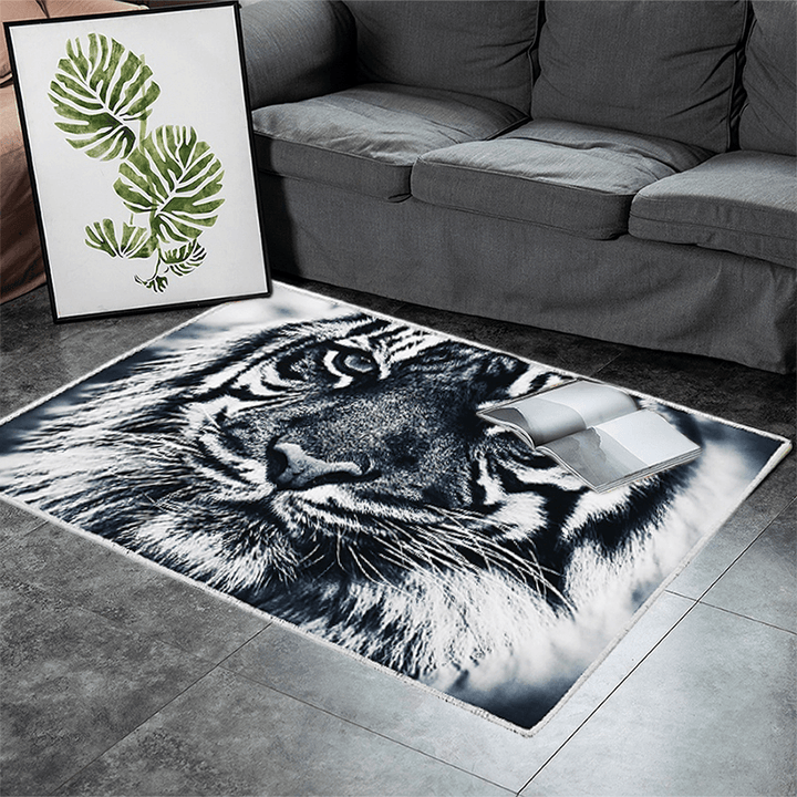 Cute Tiger/Cat/Owl 3D Print Modern Rug Carpet Non-Slip Soft Anti-Skid Carpet Floor Area Mat Shaggy Rug Living Room Bedroom Rugs - MRSLM