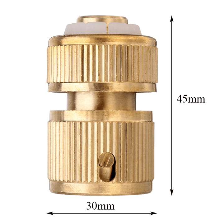 1/2 Inch Brass Water Tap Hose Pipe Connector Quick Hose Coupler Adapter with Water Stop - MRSLM