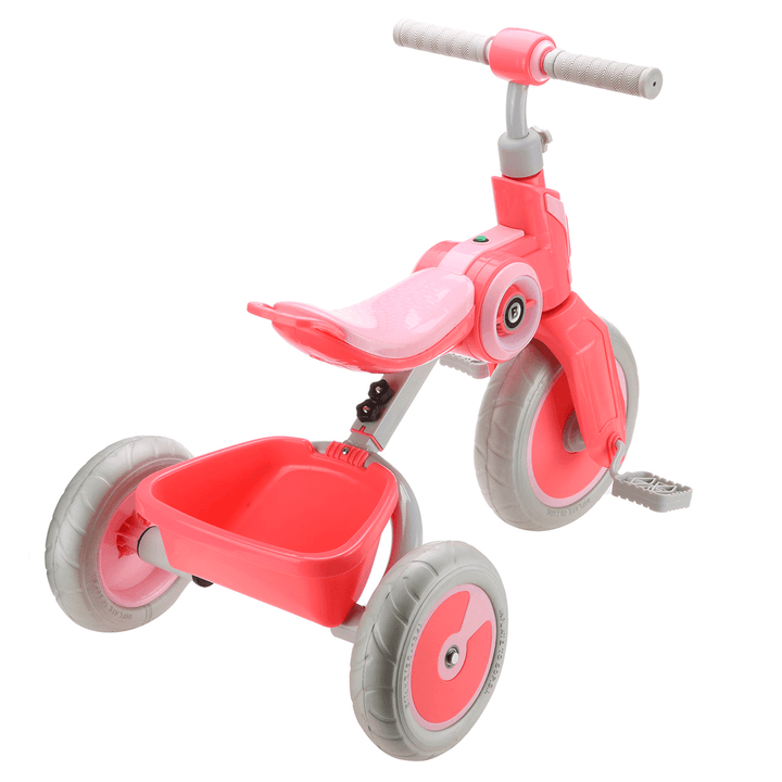 Kids Tricycle Portable Baby Stroller 3 Wheel Bicycle Children Bike with Music Speaker for 2-6 Years Old - MRSLM