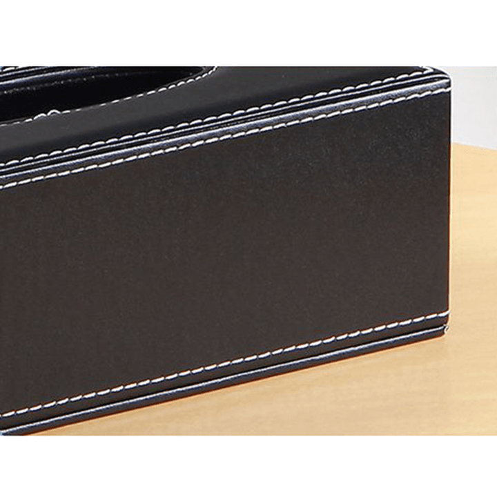 Leather Desktop Car Tissue Box Storage Jewelry Box Reorganize Box Office Pen Container - MRSLM
