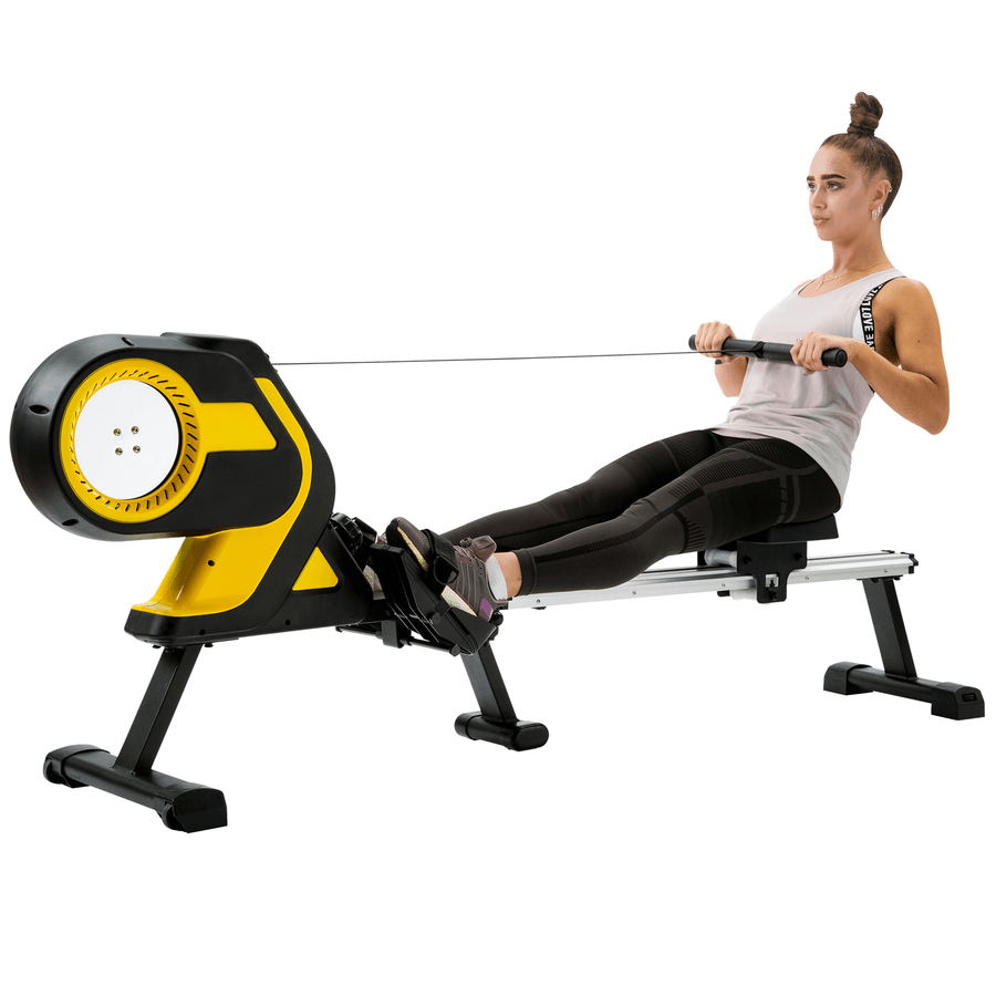 [USA Direct] Bominfit Magnetic Rowing LCD Monitor 46" Slide Rail Folding Exercise Machine for Home Gym Cardio Workout - MRSLM