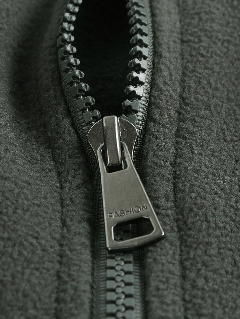 Men'S New Coat Double-Sided Solid Color Casual Collar Cardigan Fleece Jacket - MRSLM