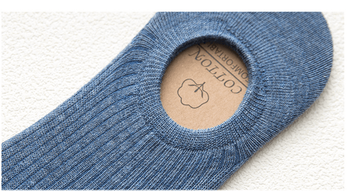 Invisible Solid Color Vertical Cotton Sports Leisure Silicone Non-Slip Socks - MRSLM