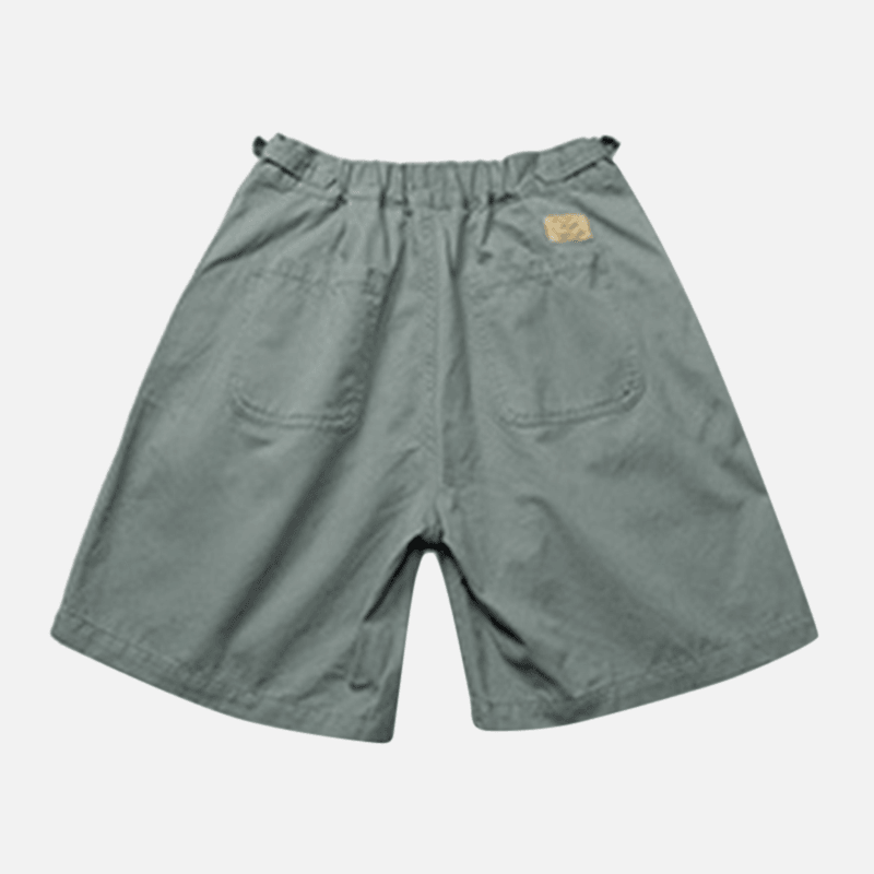 Men Solid Color Dual Pockets Vintage High Waisted Shorts - MRSLM