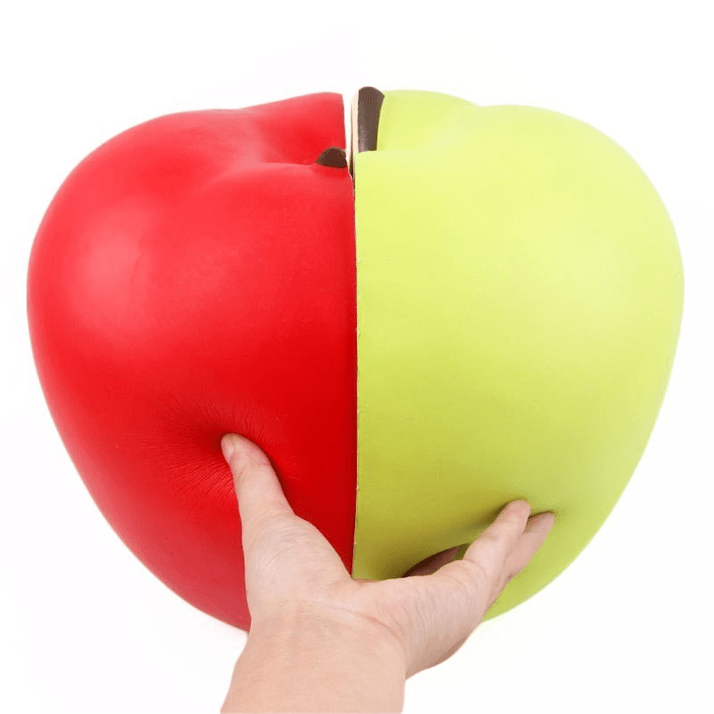 Huge Squishy 9.45In 24Cm Half Apple Green Red Slow Rising Jumbo Giant Soft Squishies Soft Stress Reliever Toy - MRSLM