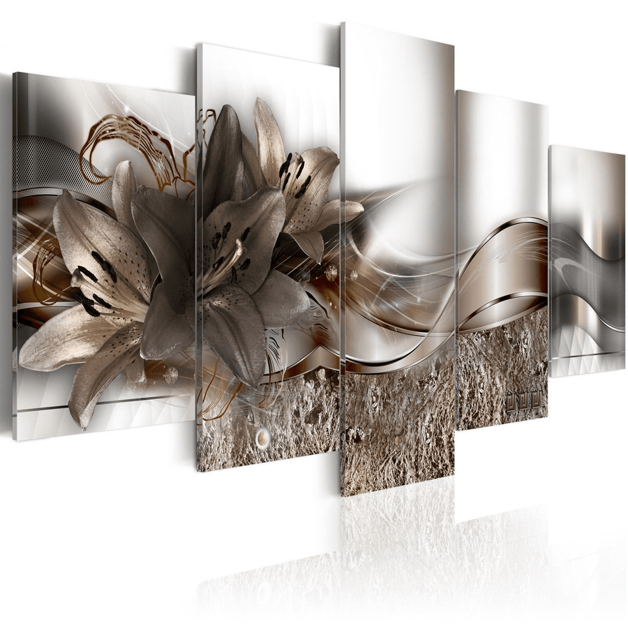 5 Panels Large Abstract Flowers Print Pictures Canvas Prints Unframed Paintings for Home Decorations - MRSLM
