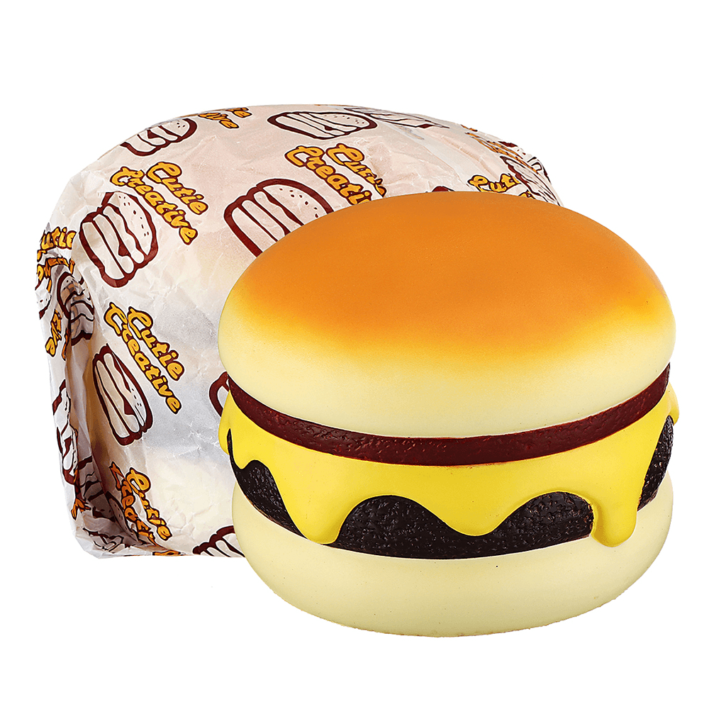 Cutie Creative Squishy Cheese Beef Burger Humongous Giant Hamburger 22CM Bread Jumbo Gift Soft Toys - MRSLM