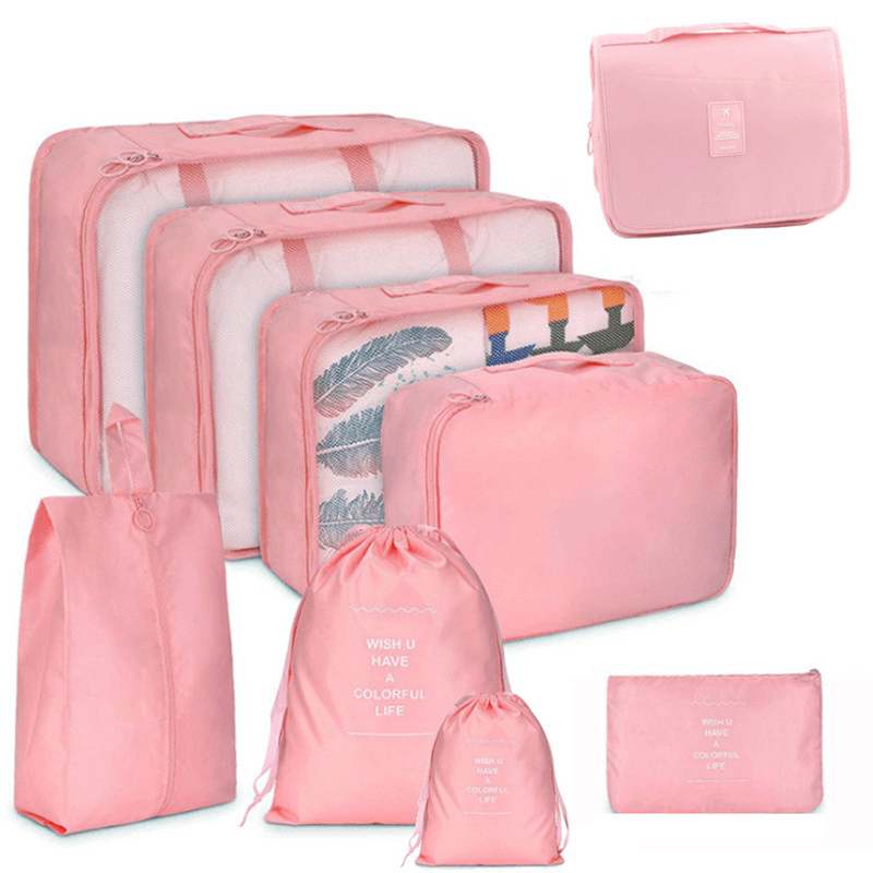 9 PCS Storage Bag Waterproof Traveling Luggage Bag Clothes Storage Bag Laundry Pouch - MRSLM