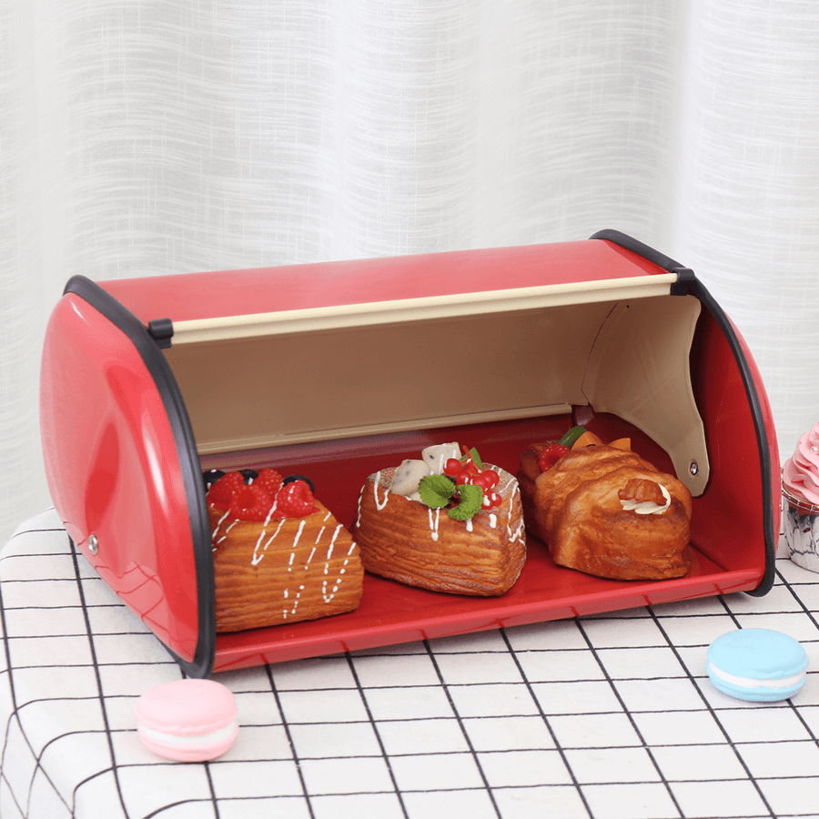 Kamstrong Iron Bread Bin Storage Keeper Loaf Container-Red/Blue/Grey - MRSLM